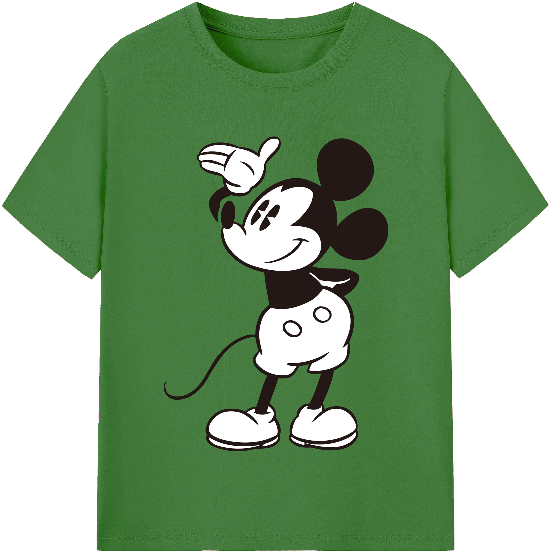 （画像用） ミッキーマウス Mickey Mouse レディースカジュアルプリントTシャツ（綿100％）